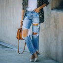 Stylish Distressed Women's Denim Jeans