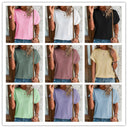 Lace Pattern Women's Round Neck Tee