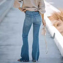 Stylish High-Waist Flared Jeans for Women