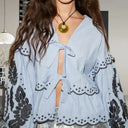 Lace-Overlay Blouse for Women