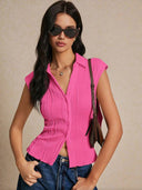 Chic Women's Foldable Blouse Top