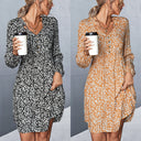 Floral Mini Dress with Ruffle Accents