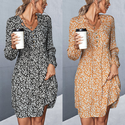 Floral Mini Dress with Ruffle Accents