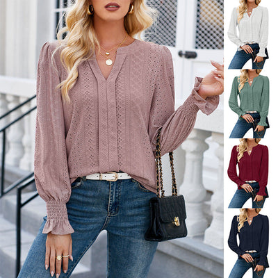 Lace-Designed Women's Blouse with Chic Style