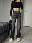 Leopard Print High-Waist Women's Jeans Style