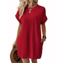Chic Women's T-Shirt Dress with Pockets