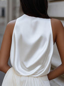 Chic Waterfall Neck Chiffon Blouse for Women