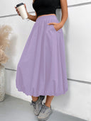 Chic Women's Midi Skirt in Flowing Fabric
