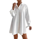Chic Women's Shirt Dress with Stylish Ribbon Sleeves