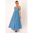Chic Women's Striped Maxi Dress with Elastic Waist
