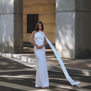 Asymmetric Neckline Evening Dress for Women
