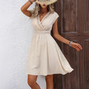 Lace Trim Women's Dress with Elastic Waist