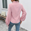Trendy Striped Women's Blouse with Statement Sleeves