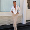 Chic Structured Blouse with Deep Neckline