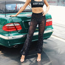 Glittering Palazzo Pants with Sheer Inserts for Women