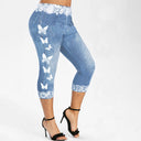 Butterfly Design Women's Jeans-Look Leggings