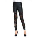 Chic Women's Leggings with Transparent Details and Knot Accents