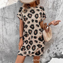 Linen Leopard Print Dress for Women
