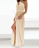Stylish Women's Asymmetrical Maxi Dress with Slit
