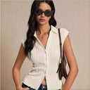 Chic Women's Foldable Blouse Top