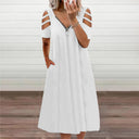 Off-Shoulder Women's Dress with Deep V-Neck Style