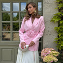 Floral Buckle Blazer Jacket for Women