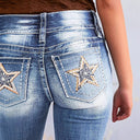 Flexible Stretch Women's Bootcut Jeans with High Comfort Waistband