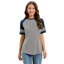 Striped Women's T-Shirt with Contrast Sleeves
