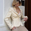 Chic Women's Blazer with Sophisticated Button Accents