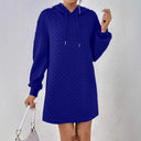 Textured Women's Hooded Dress for Everyday Style
