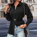 Chic Women's Blouse with Belted Style
