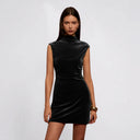 Women's Chic High Collar Mini Dress