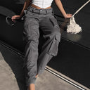 Women’s Wide-Cut Cargo Pants with Utility Pockets