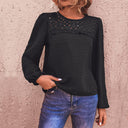 Textured Women's Blouse with Sheer Accents
