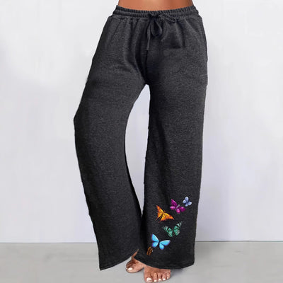Butterfly Print Women's Relaxed Trousers