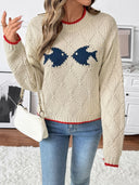 Leah Fish-Pattern Knit Sweater for All Occasions