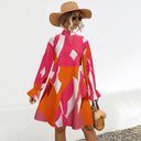 Graphic Design Women's Dress with Statement Sleeves