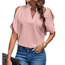 Chic Off-Shoulder Blouse with Stand Collar