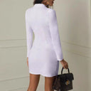 Chic Women's Double-Breasted Dress with Decorative Buttons