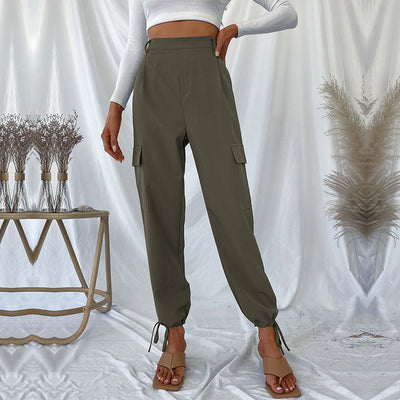 Women's Cargo Pants with Adjustable Waist & Side Pockets