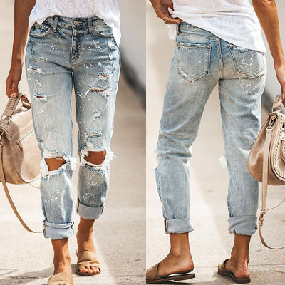 Chic Destroyed Boyfriend Jeans for Women