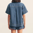Asymmetrical Women's Denim Skirt with Pockets