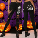 Women's Skull Design Cut-Out Leggings