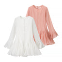 Chic Women's Fringe Ruffle Hem Dress