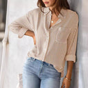 Stylish Vertical Striped Women's Blouse