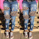 Wild Animal Print Destroyed Jeans for Women