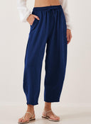 Women's Leisure Pants with Elastic Waist and Side Pockets