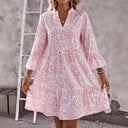 Floral Ruffle Women's Dress - Stylish Everyday Wear