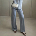 Chic Textured Knit Trousers for Women