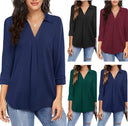 V-Neck Short Sleeve Women's Blouse
